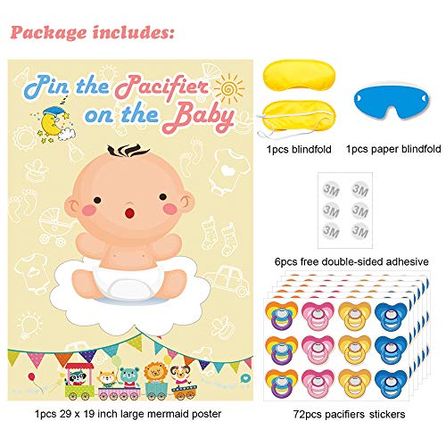 Pin The Pacifier On The Baby Game Large Baby Poster Games (Baby Shower
