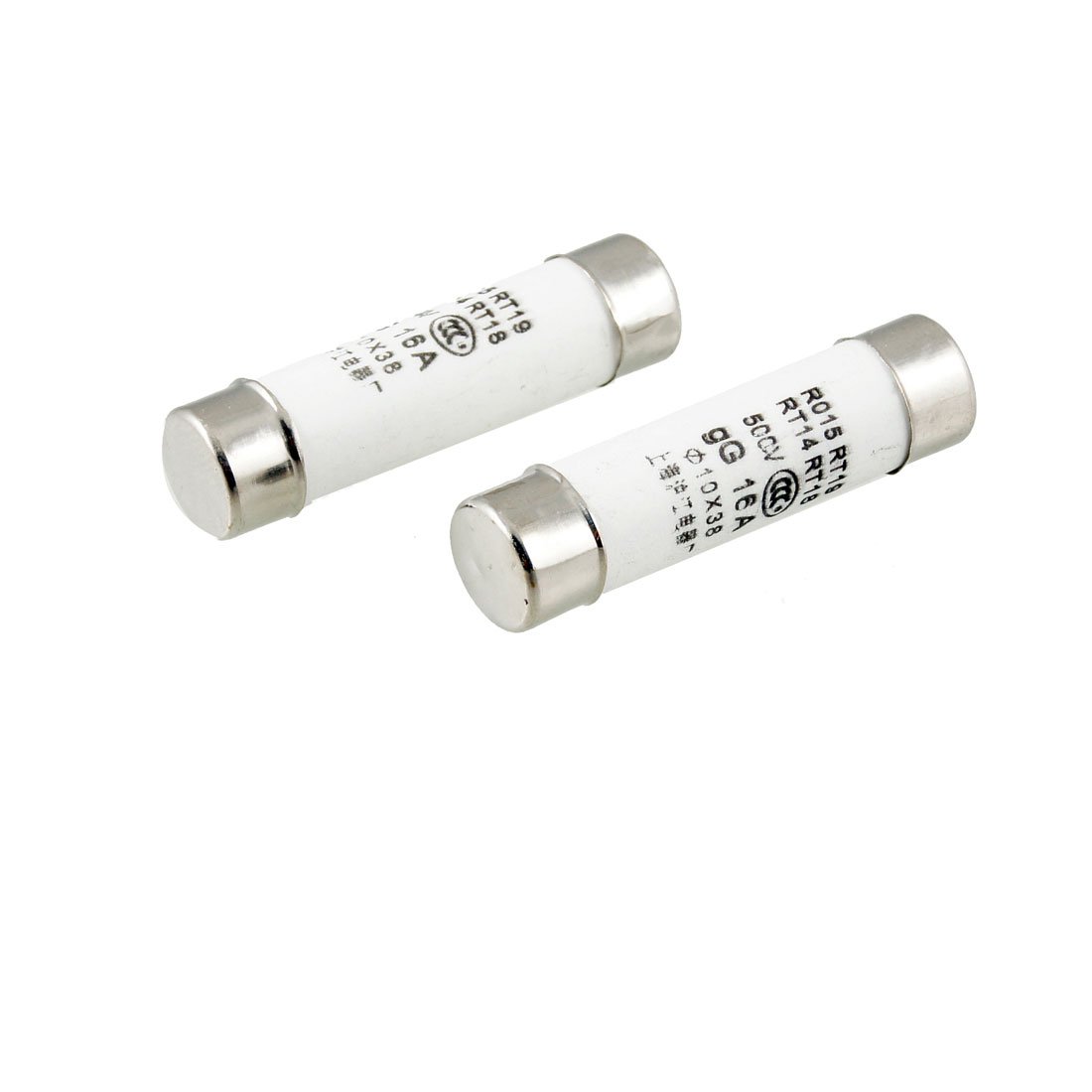 sourcingmap RT18 RT14 R015 10x38mm Ceramic Fuse Links 500V 16A 5 Pcs