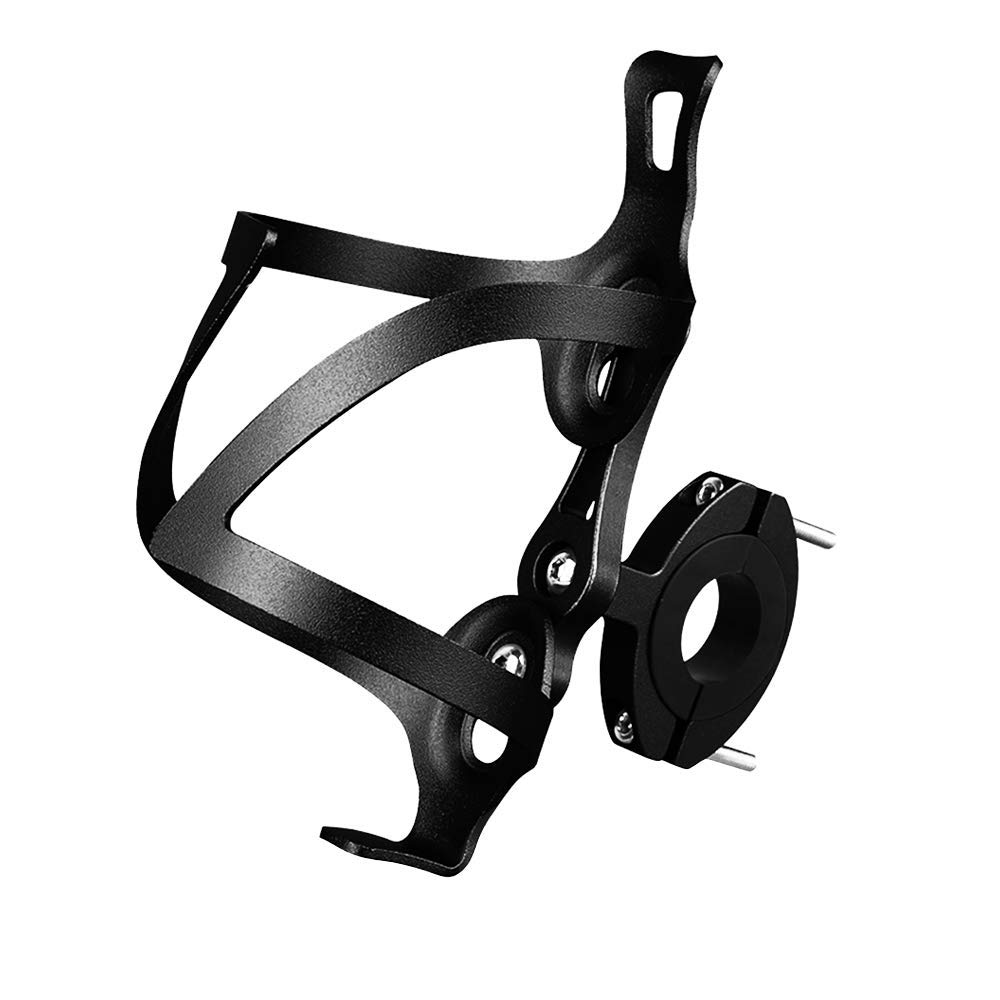 Bike Water Bottle Holder Lightweight and Strong Aluminum Alloy Adjustable Bicycle Bottle Holder for Road,Mountain Bikes (Black)