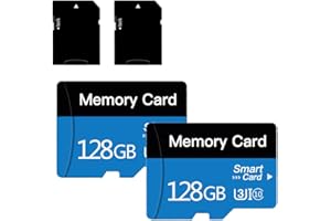 2 Pack 128 GB Micro Memory Card with Adapter, TF Memory Card Class 10, Mini Memory Card for Camera/Smartphone/Tablet/Drone (B