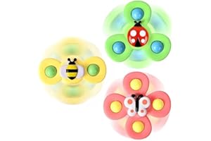 HCFJEH Suction Cup Spinner Toys, Baby Montessori Sensory Educational Learning Toy, Infant Bath Teething Fidget Toy, Toddler First Birthday for 6 9 12 18 Months Age 1 2 3 Old Boys Girls
