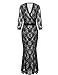 Meaneor Women's Plus Size V Neck Lace Empire Waist Long Evening Party Dresses (L-4XL)