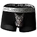 JUMUU Men's Cat Animal Print Stretch Underwear Bulge Pouch Boxers Briefs Underpants (Large/31-33 Waist, Black)