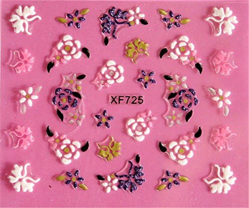 Everain 10Sheets 3D Carved Nail Stickers Make-up Nail Art Sticker Bride Armor Pretty Cute Nail Art Sticker Decal (XF725)