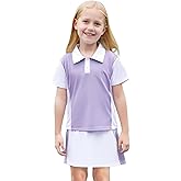 CM C&M WODRO Girls Tennis Dress Golf Outfit Short Sleeve Polo Shirt and Skorts Sets Kids Athletic Top Sport Skirt with Shorts