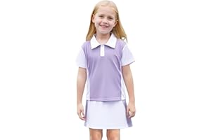 CM C&M WODRO Girls Tennis Dress Golf Outfit Short Sleeve Polo Shirt and Skorts Sets Kids Athletic Top Sport Skirt with Shorts