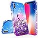 [Coverlab] Glitter Phone Case Kickstand Compatible Apple iPhone Xs Max, Ring Stand Liquid Floating Quicksand Bling Sparkle Protective Girls Women iPhone Xs Max - (Blue Gradient)