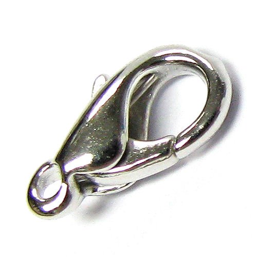 20 pcs Rhodium Plated Metal Brass Oval Trigger Pear Lobster Clasp 10mm X 5.5mm / Findings / Bright