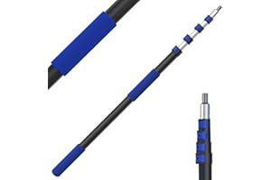 SKGPOLE 12FT Telescopic Extension Pole, 3-12FT Multi-Purpose Extension Pole with Universal Twist-on Metal Tip, Sturdy Aluminum Paint Roller Extension Pole for Squeegee, Paint Roller, Duster