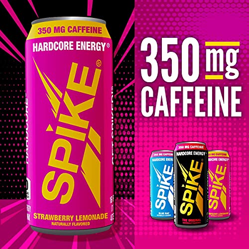 Spike Hardcore Energy Drink Strawberry Lemonade 350 mg Caffeine, 800