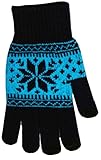 Boss Tech Products Knit Touchscreen Gloves with Conductive Fingertips for Use with All Touchscreen Electronic Devices- Blue Snow