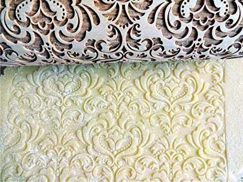 DAMASK-embossing-rolling-pin-Wooden-embossing-rolling-pin-with-flowers-Oriental-flowers-Embossed-cookies-with-flowers-Damask-pattern-From-Europe