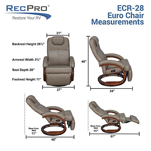 RecPro Nash 28" RV Euro Chair Recliner Modern Design RV Furniture