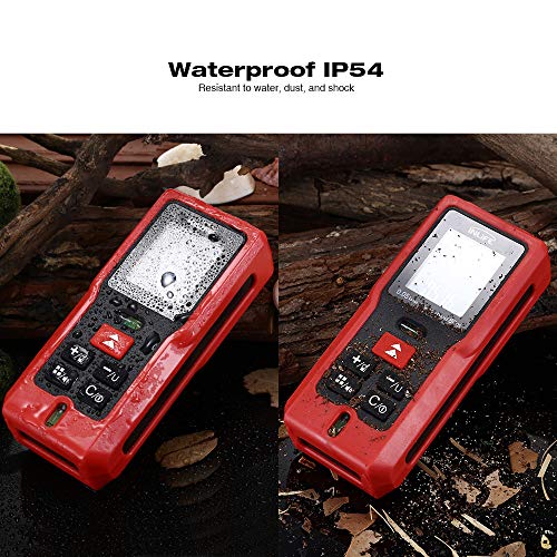 Digital Laser Distance Meter 262FT/ 80M,InLife Backlit LCD Laser Measure, Laser Measuring Device with Single-distance, Continuous, Area, Volume Measurement and Pythagorean Modes