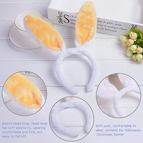 HANSGO Plush Bunny Ears Hairbands, 6PCS 6.5 Inches Cute Colorful Bunny Headband Easter Bunny Ears Hairbands for Party Decoration Party Favor