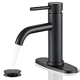 Black Bathroom Faucet, WINKEAR Single Hole Bathroom