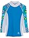 Tuga Girls Shoreline L/S Rash Guard (UPF 50+), Aquamarine, 11/12 yrs