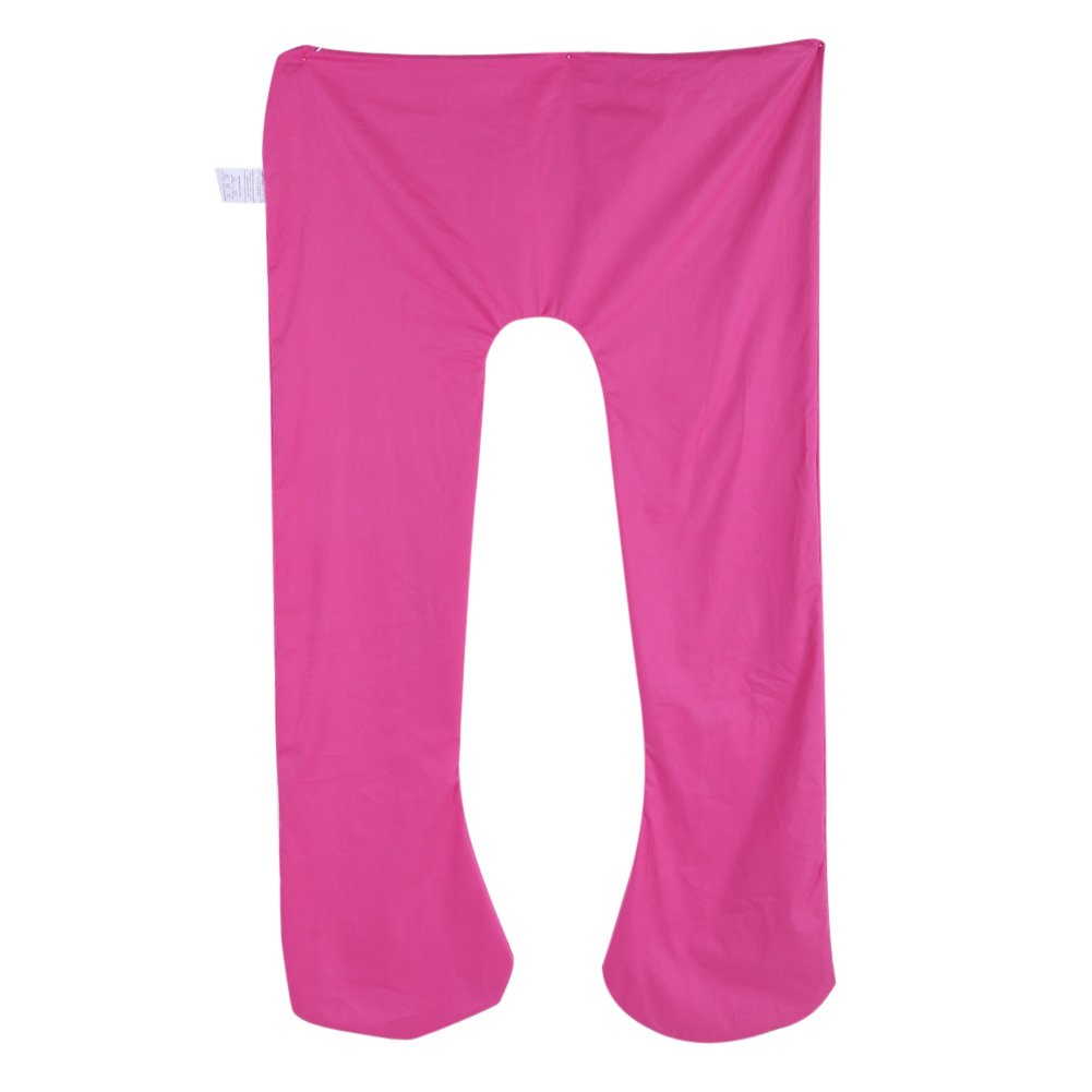 Yosoo U Shape Body Pillow Cover Multifunctional Pregnancy Supporter Cover Washable U Cotton Cushion Cover(Rose Red)