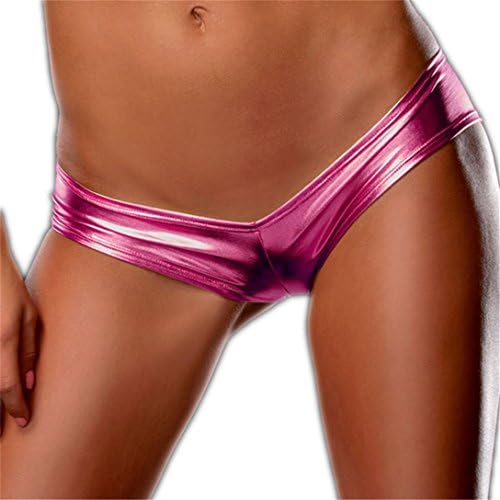 Youyamei Women Faux Leather(M-6XL) Briefs T-Back Lingerie Panties Thongs