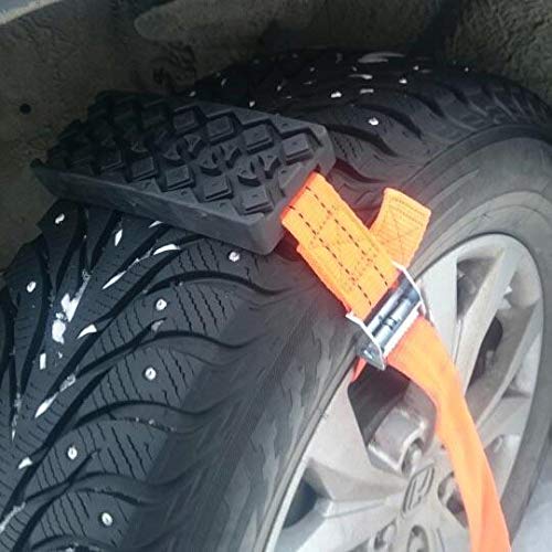 Outzone Anti Skid Tire Blocks 2PCS Emergency Snow Mud Sand Tire Chain Straps Traction Device for Trucks and SUVs - Get Unstuck Now