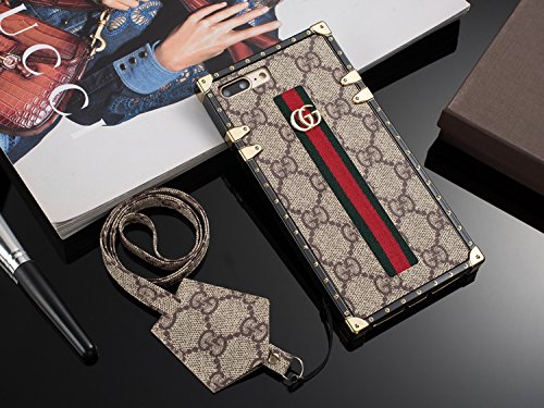 Apple Iphone 7 Plus 8 Plus (5.5 Inch Screen) New Generic Elegant Luxury 2 Folds Leather Wallet Style Flip Cover Case (Brown GG Trunk) - Thumbnail 4
