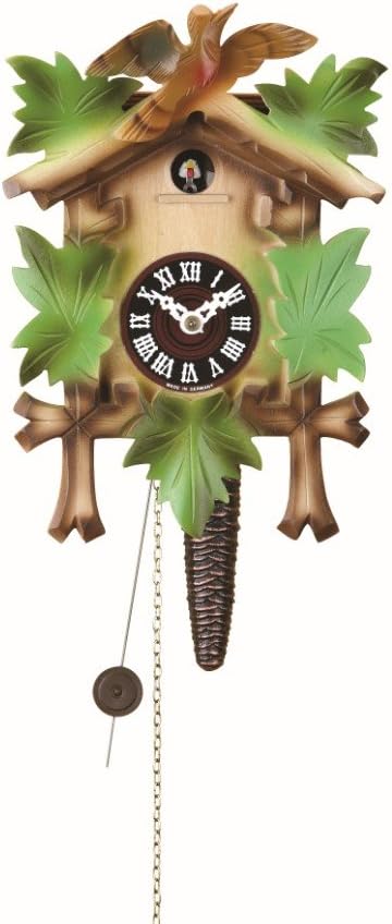 Trenkle Quarter call cuckoo clock with 1-day movement Five leaves, bird TU 619 bunt