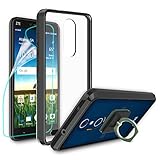 ZTE Blade X Max Case,ZTE Z983 Clear Case Clear Case With HD Screen Protector+Phone Stand,Ymhxcy [Air Hybrid] Ultra Slim Shockproof Bumper Cover For ZTE Z983 CB2-Black