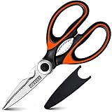 Kitchen shears- Soufull Multifunctional Stainless Steel Poultry Scissors for Poultry Meat Vegetables Herbs BBQ Open Jars and Nut Cracker -Professional Heavy Duty Kitchen Scissors