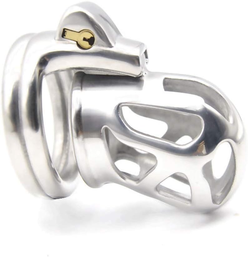 Male Chasteness Ergonomic Design Anti-Off Device Waterproof Stainless Steel T-Shirt - H 79 3 (Size : 43mm)
