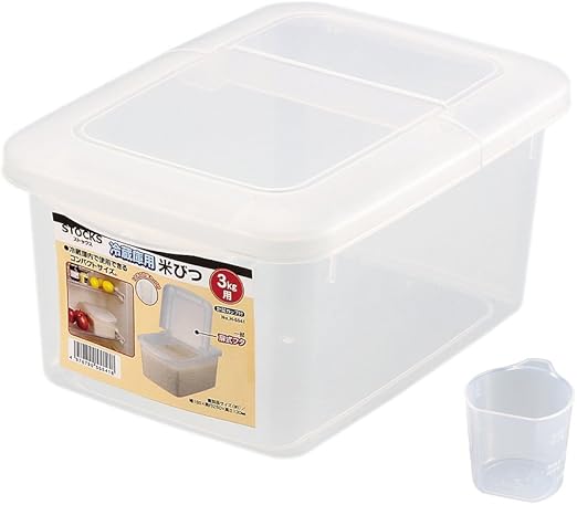 Amazon Co Jp パール金属 米びつ 3kg 冷蔵庫用 計量カップ付 ストックス 日本製 H 5541 ホーム キッチン