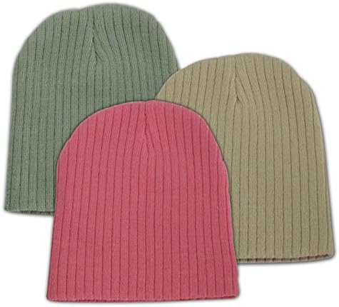Knitted Skull Cap By Colwares (3 Pack) - Stylish Beanies For Men, Women, Teens, and Babies