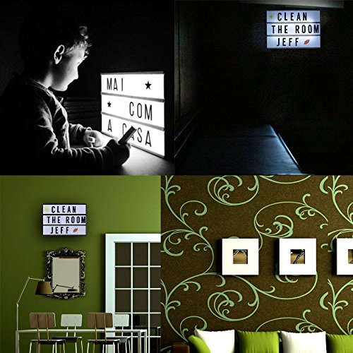 A4 Light Box With Letters Emoji Numbers (119 Color + 84 Black) LED DIY Letter Board Light Box USB Cinema Light Box With Letters Gift For Birthday Festival Photo Props Decoration Inspirational Reminder