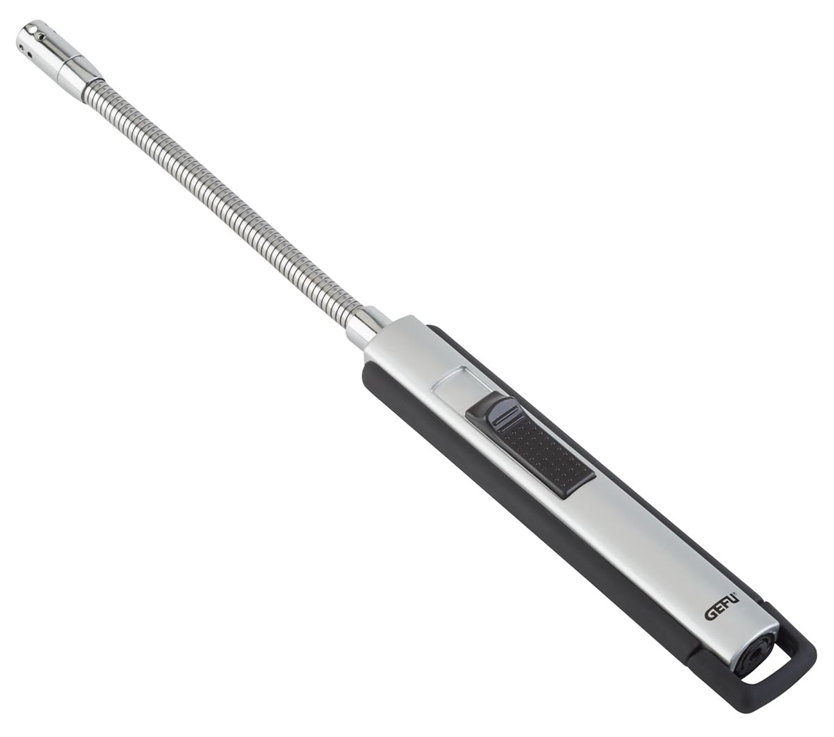 Gefu Stick Lighter Curvo, Flexible, Refillable, Adjustable Flame, Suspension Eye, Metal, 12980