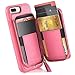 Leather iPhone 8 Plus/7 Plus Wallet Case with Credit Card Holder Slot and Zipper Pocket Purse - Rose
