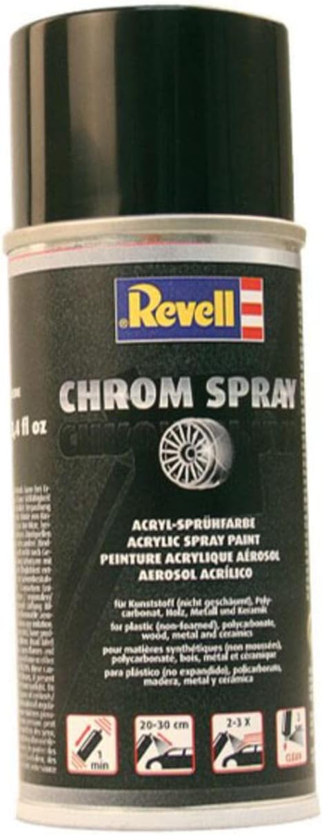 Revell Chrome Spray Paint 150ml 39628 - Metallic Lacquer Model Kit