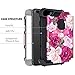 Casetego for iPhone 8 Plus Case,iPhone 7 Plus Case,Floral Three Layer Heavy Duty Hybrid Sturdy Shockproof Protective Cover Case for Apple iPhone 8 Plus/7 Plus,Rose Red/Black