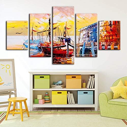 Mmwin Arte De La Pared Decoracion Del Hogar Barco Puesta De Sol