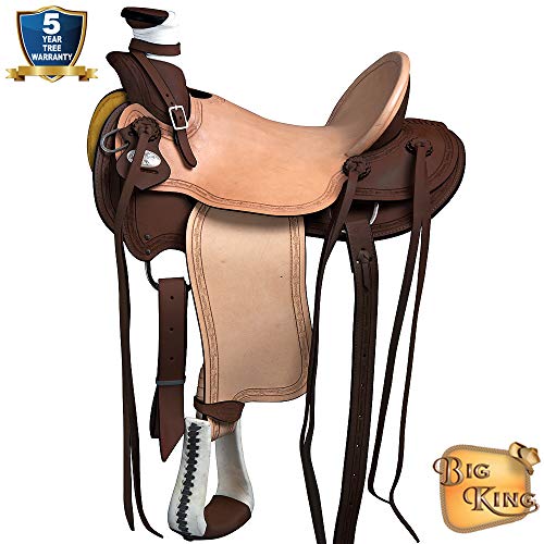 HILASON 15″ Western Horse Saddle Leather Wade Ranch Roping Dark Brown