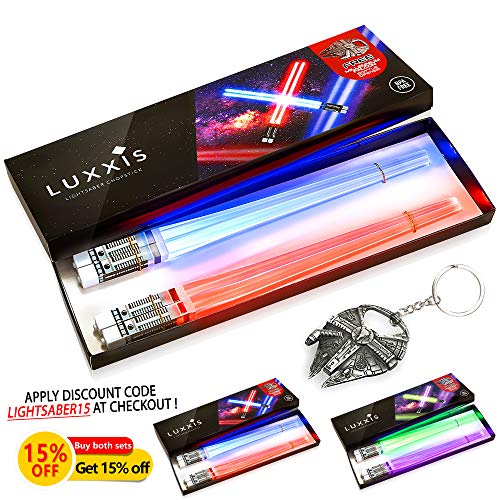 Lightsaber Light up LED Chopsticks Multi function for Star Wars Theme Party Fun Gift Set [2 PAIR - RED AND BLUE SET] - Thumbnail 6