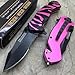 TAC-FORCE Spring Assisted Pink Tiger Zebra Stripe Camping Hunting Tactical Knife