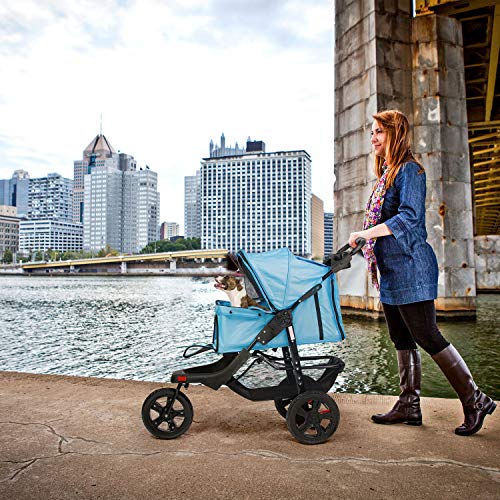 Vilobos Foldable Large Pet Jogger Stroller for Dog/Cat,Portable Three Wheels Pet Stroller with Extra Large Storage Space
