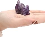 JSDDE Amethyst Crystal Cat Figurine Cute Gemstone Ornament 4x3.3x2.5cm view 4
