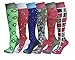6 Pairs Women's Fancy Design Multi Colorful Patterned Knee High Socks