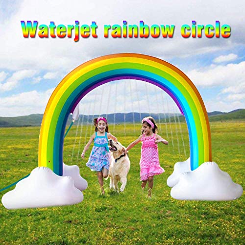 Gayisic Rainbow Sprinkler Inflatable Pools Summer Fun Outside Backyard Family Water/Birthday Party Toy for Children Infants Toddlers,Boys, Girls and Kids