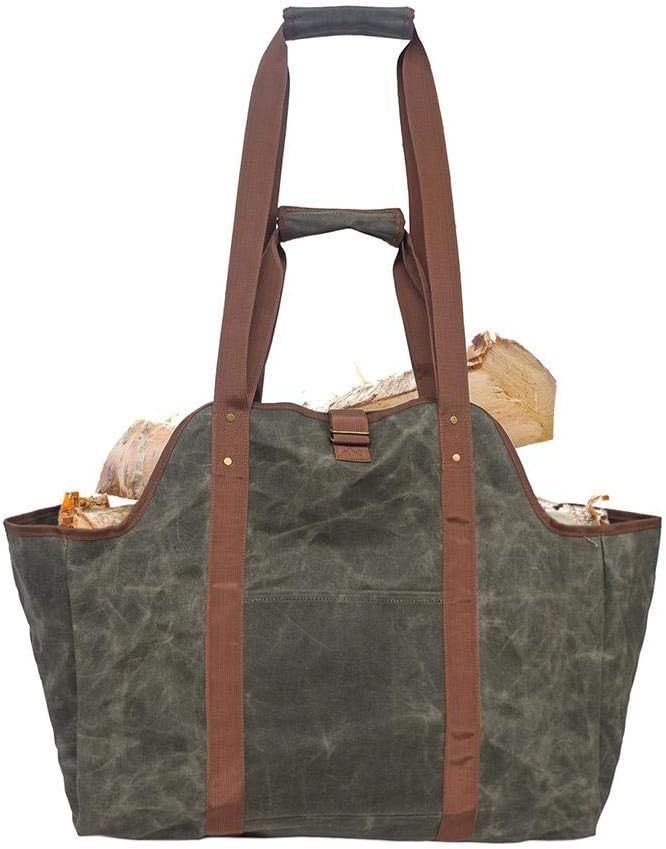 LUCYPAPASHOW Kaminholzkorb, Aus Gewachstem Leinen, Extra Groß