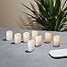 LED Flickering White Votive Flameless Candles, Set of 8, Warm White Glow, Melted Edge, Batteries and Remote Included