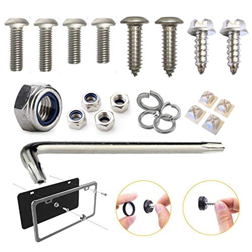 Aootf Anti Theft License Plate Screws Stainless Steel Tamper