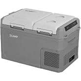 zcamp GES35 Portable Freezer,Dual Zone 12 Volt Car Refrigerator,25QT(24L) 12v cooler Fast Cooling Fridge, with 12/24V DC 100-