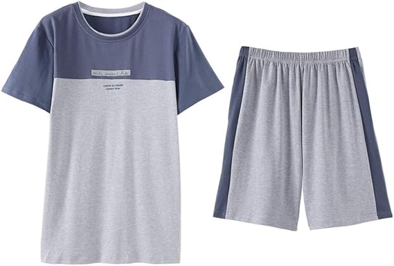 Amazon 実りの秋 パジャマ メンズ 半袖 英字柄 ショートパンツ 丸襟 上下セット ゆったり 通気性 部屋着 寝間着 ルームウェア 便利服 寝巻き リラックス 良い肌触り 夏 彼氏 旦那 父誕生日プレセント パジャマ 通販