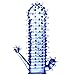 Trolax - Male Pion Penis s Enlarger Delay Lasting G Spot Message Sex Toys Thread Large Grain Natural Latex Rubber Condoms for Men (Blue)